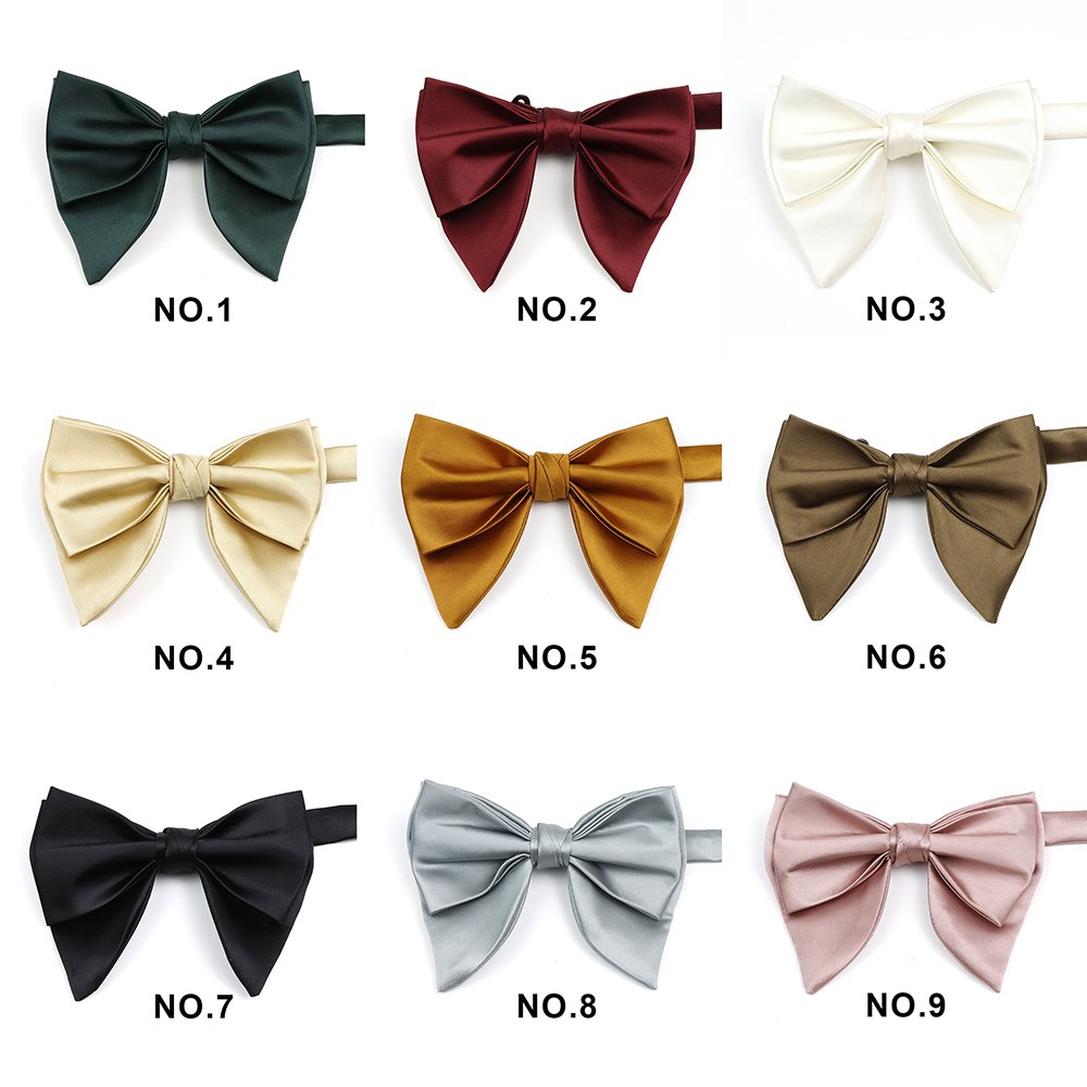 Large Bow Ties Men Tie Collar Black Butterfly Wedding Big Silk Bowtie
