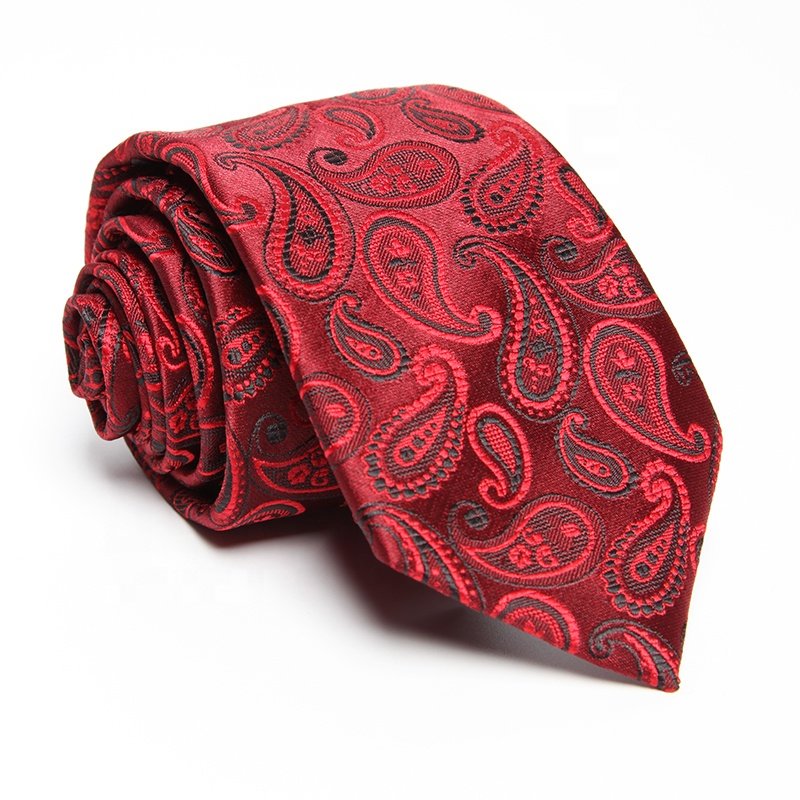 Wholesale embroidered tie factory direct supply in stock logo7cm Business Men's dress polyester silk tie Ready to Ship