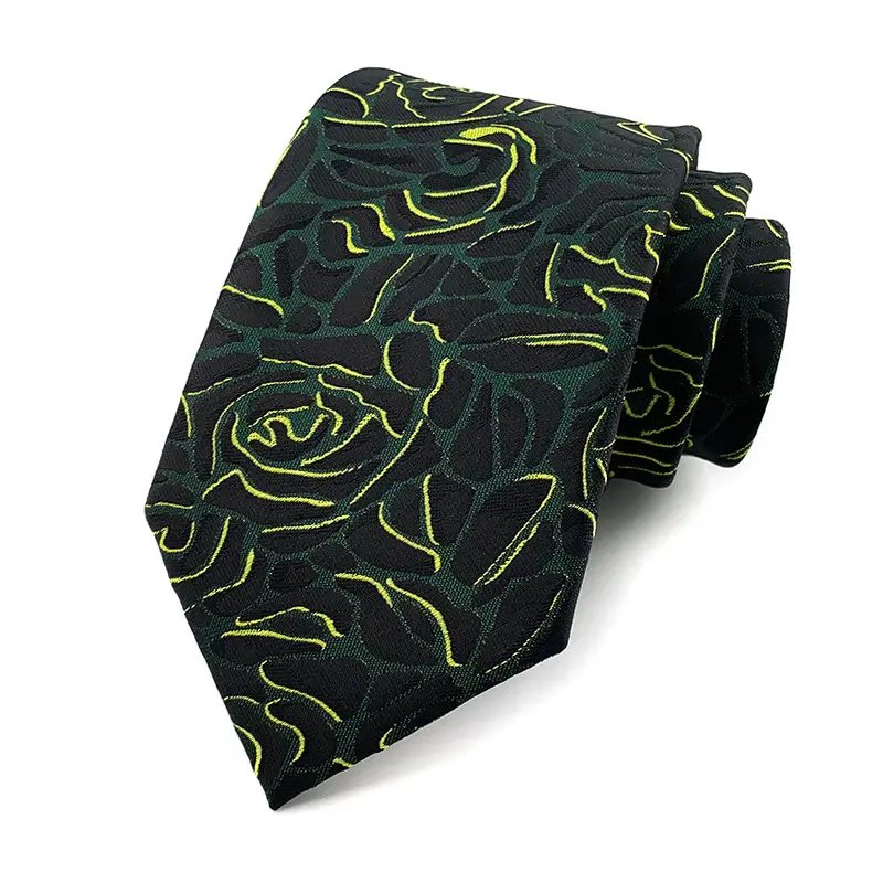 Black OEM Custom Stylish Fashion New Design Polyester Silk Suit Accessories Label Tie For Men
