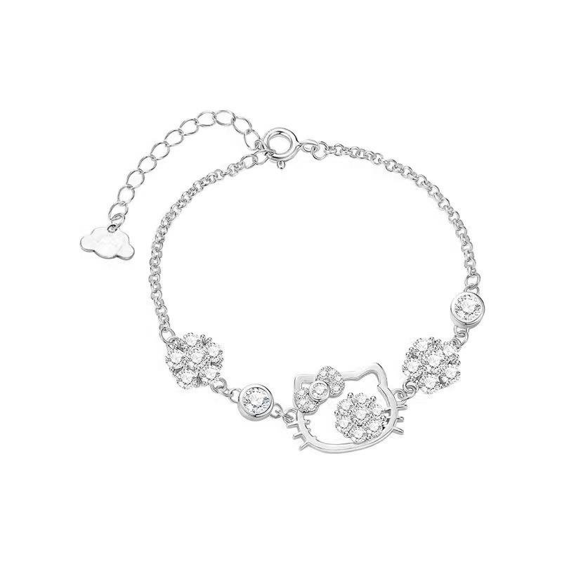 Cute flash diamond cartoon kitty bracelet female student bestie small simple exquisite everything with sweet hand ornaments
