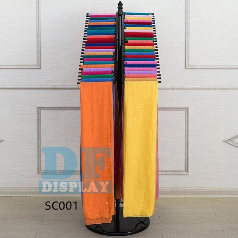 SC001 Custom Retail Store Women Hijab Scarf Store Metal Silk Scarf Holder Display Hanger Rack