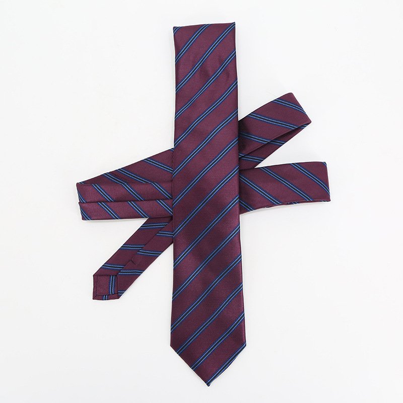 New twill tie for men's formal dress, business fashion stripes, polyester silk hand tie