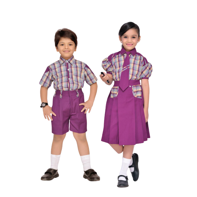 Quality Assured High Grade Material Made Girls School Uniform With Tie For Sale By Indian Manufacturer Low Prices