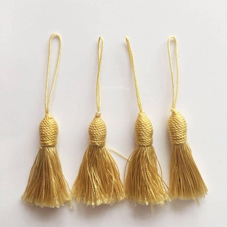 14CM Long Vertical Pineapple Hat Tassel Polyester Bullion Silk Tassel Fringe Trim Curtain Tie Rope Elegant Hanging Fringe