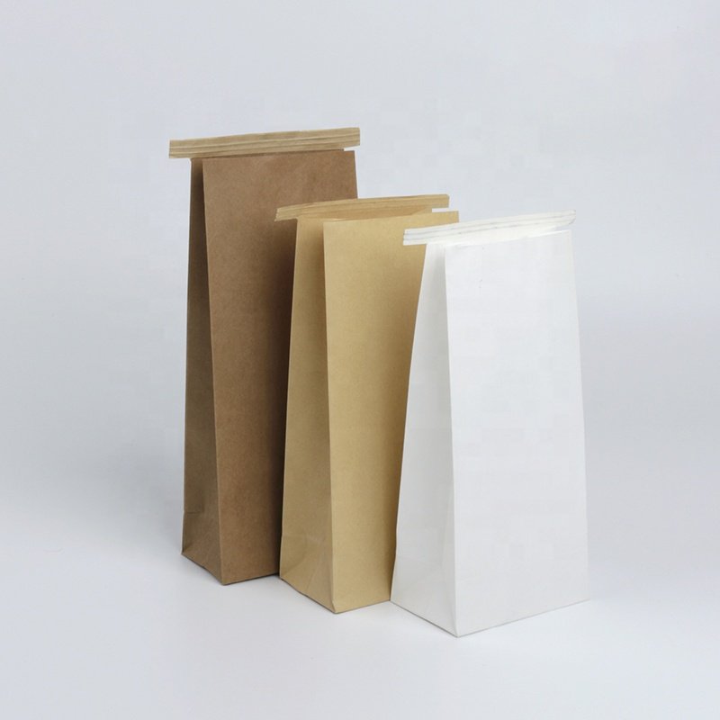 Kraft Paper Food Offset Printing Accept Custom Printing Biodegradable Tin Tie Coffee Packaging Bag with Valve Side
