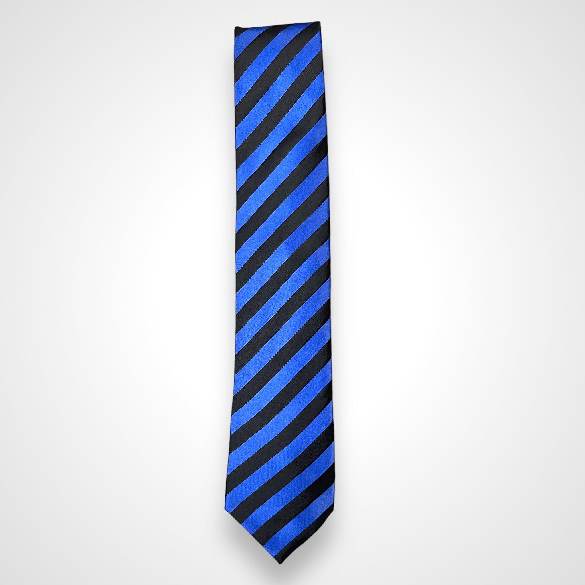 Blue And Black Stripe Tie
