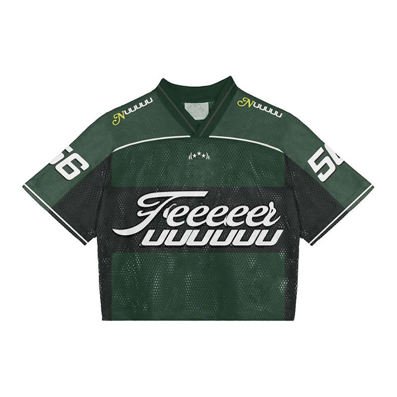 High Quality Mesh Tshirt Custom Team Sportswear Uniform Sublimation Oversized Hip Hop Football Jersey t shirt Short Sleeve