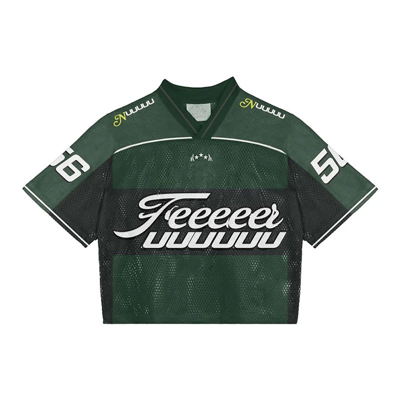 High Quality Mesh Tshirt Custom Team Sportswear Uniform Sublimation Oversized Hip Hop Football Jersey t shirt Short Sleeve