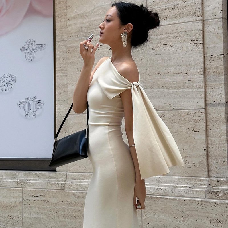 Women's Elegant White Ribbon Maxi Dress Fashion Sleeveless High Waist Bodycon Dresses Summer Female Party Evening Robes 2926