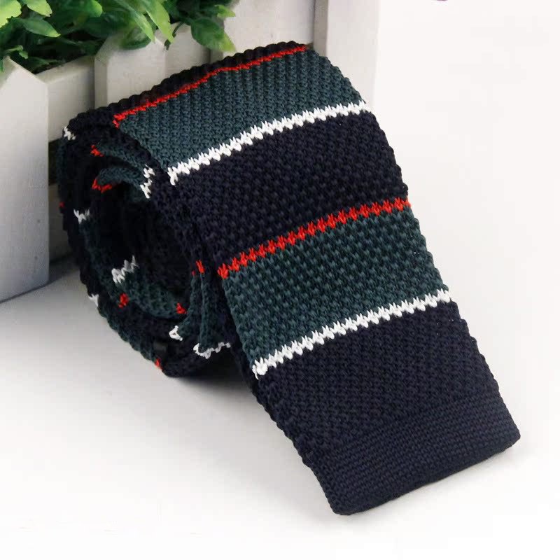 Wholesale polyester black knitted neck tie