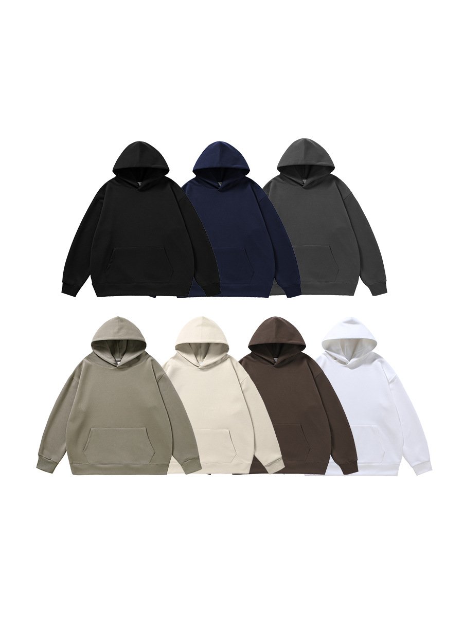 Custom Logo Printed Heavy 380Gsm Blank Polyester Cotton Fleece Men No Strings Thick Oversized Drop Shoulder Hoodies&Sweatshirts