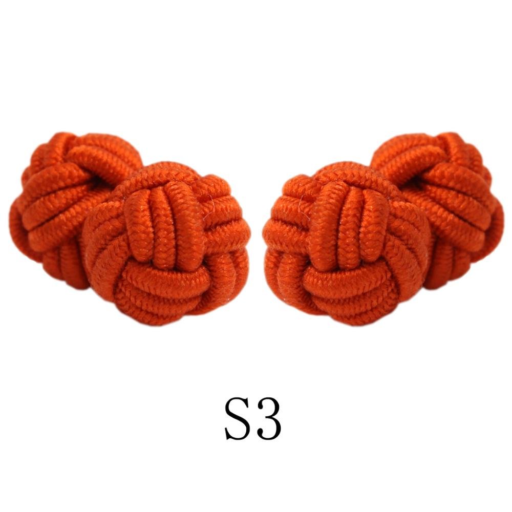 Handmade Double Ball Silk Knot Cufflinks