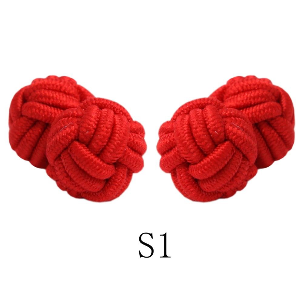Handmade Double Ball Silk Knot Cufflinks