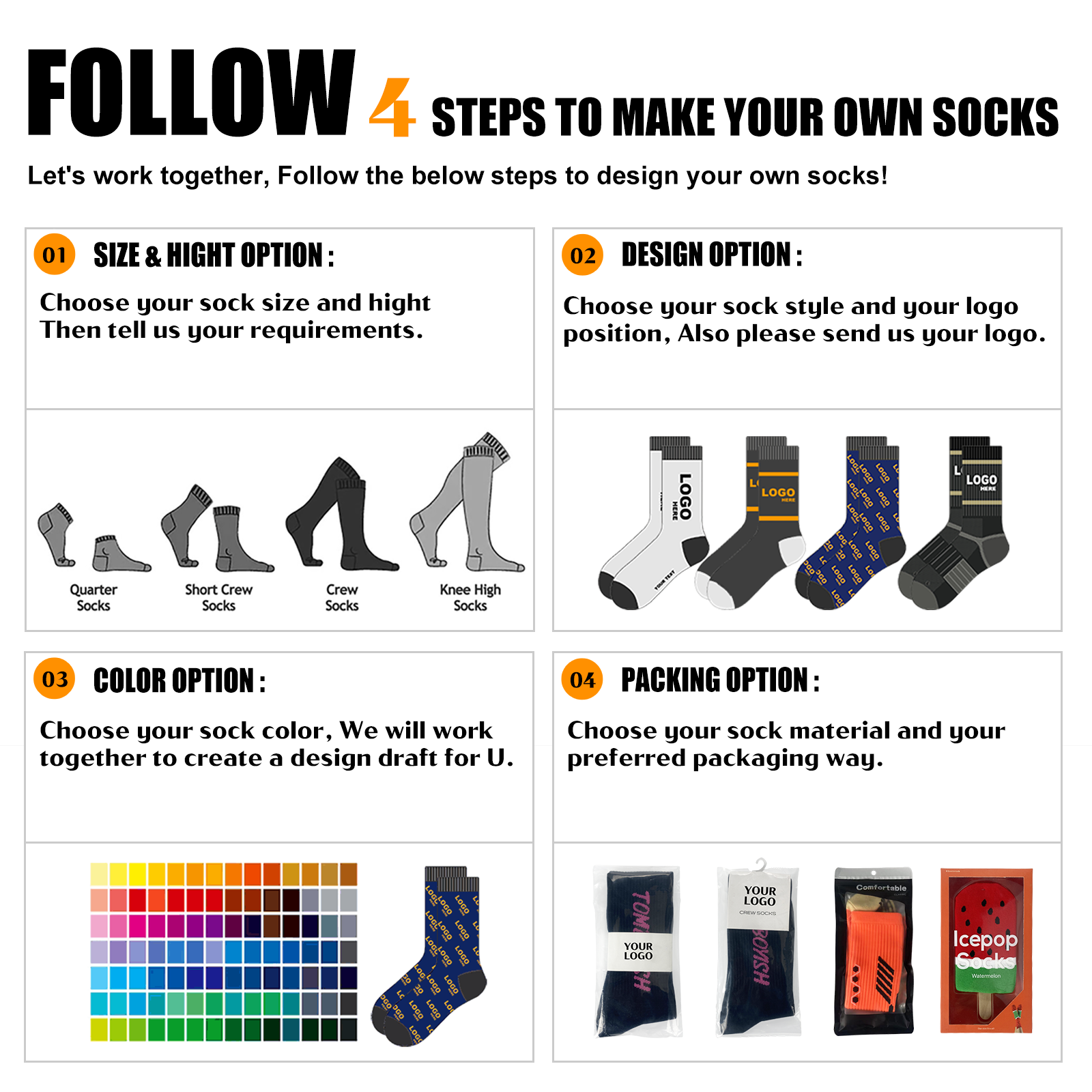 Wholesale Custom Logo Men Crew Socks Custom Men Cotton Socks With Design Logo