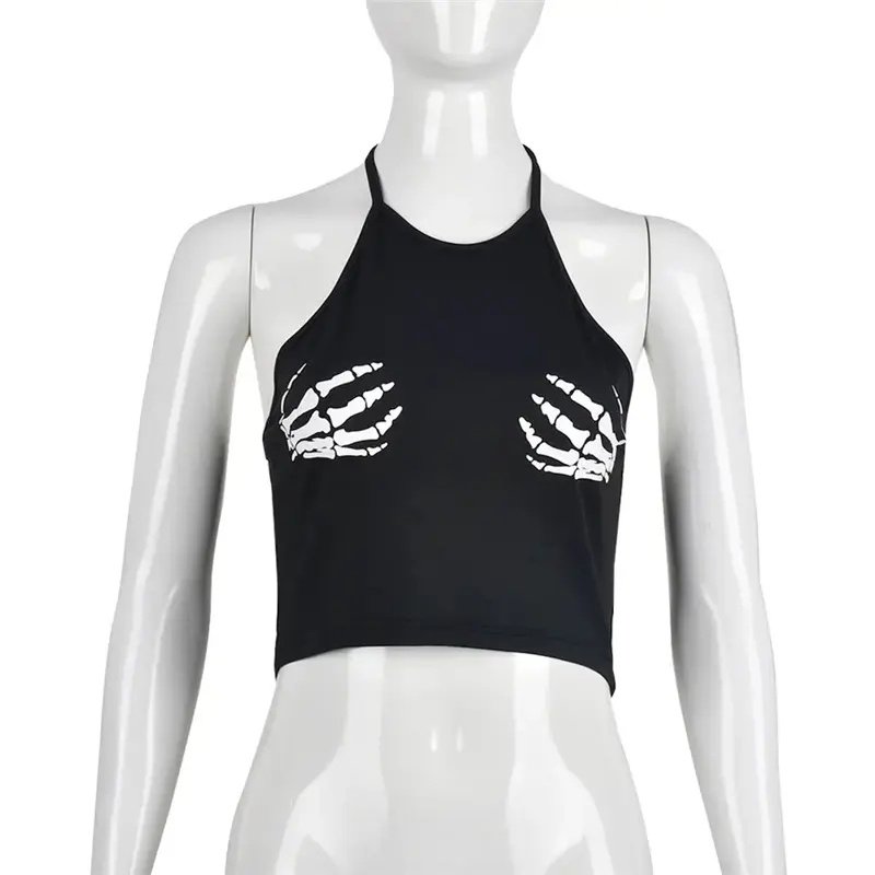 2023 summer women's clothing Nightclub party Street vest sexy cropped neck top for women