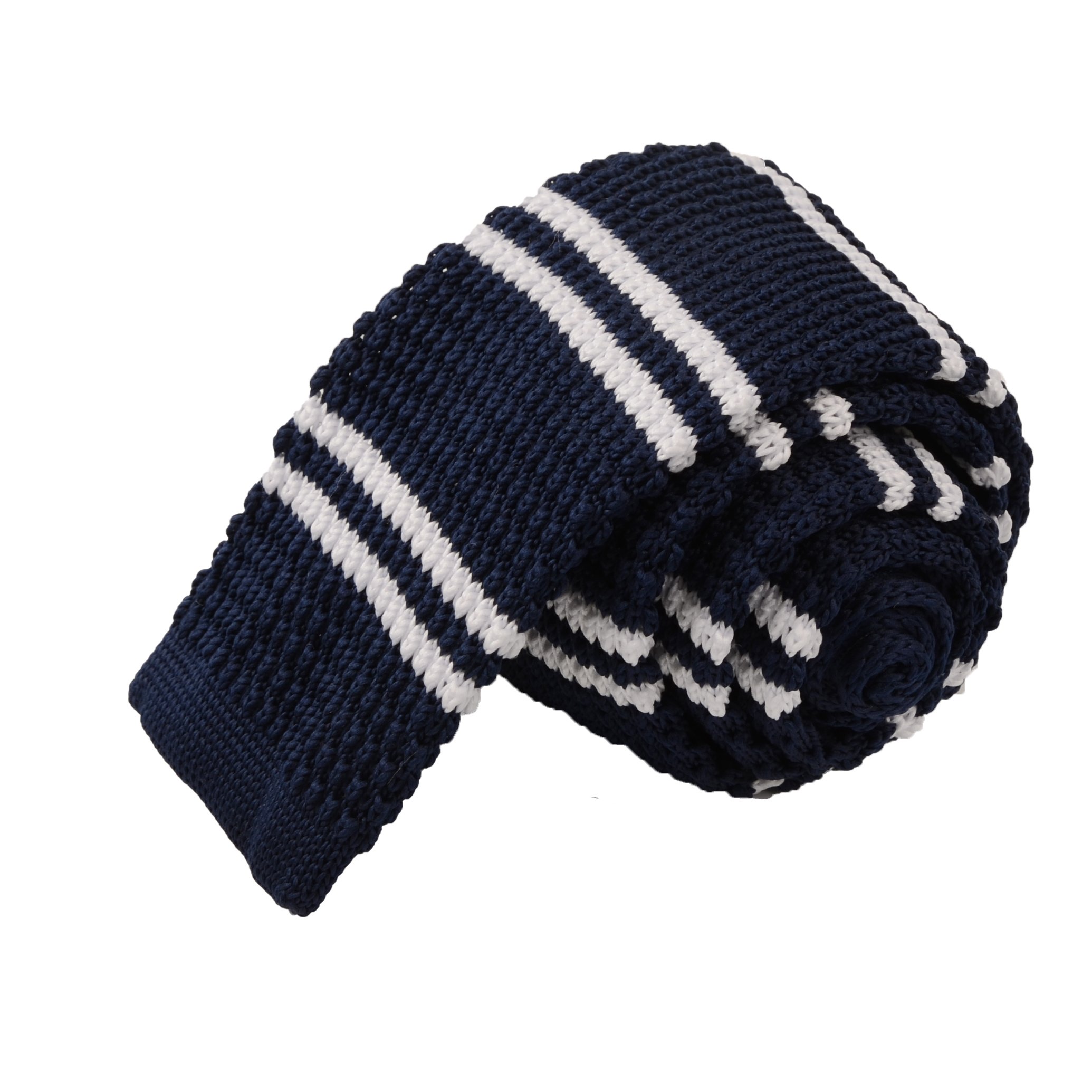Hamocigia Handmade Latest Design 100% Polyester Skinny Slim Stripe Necktie Men's Knitted Tie