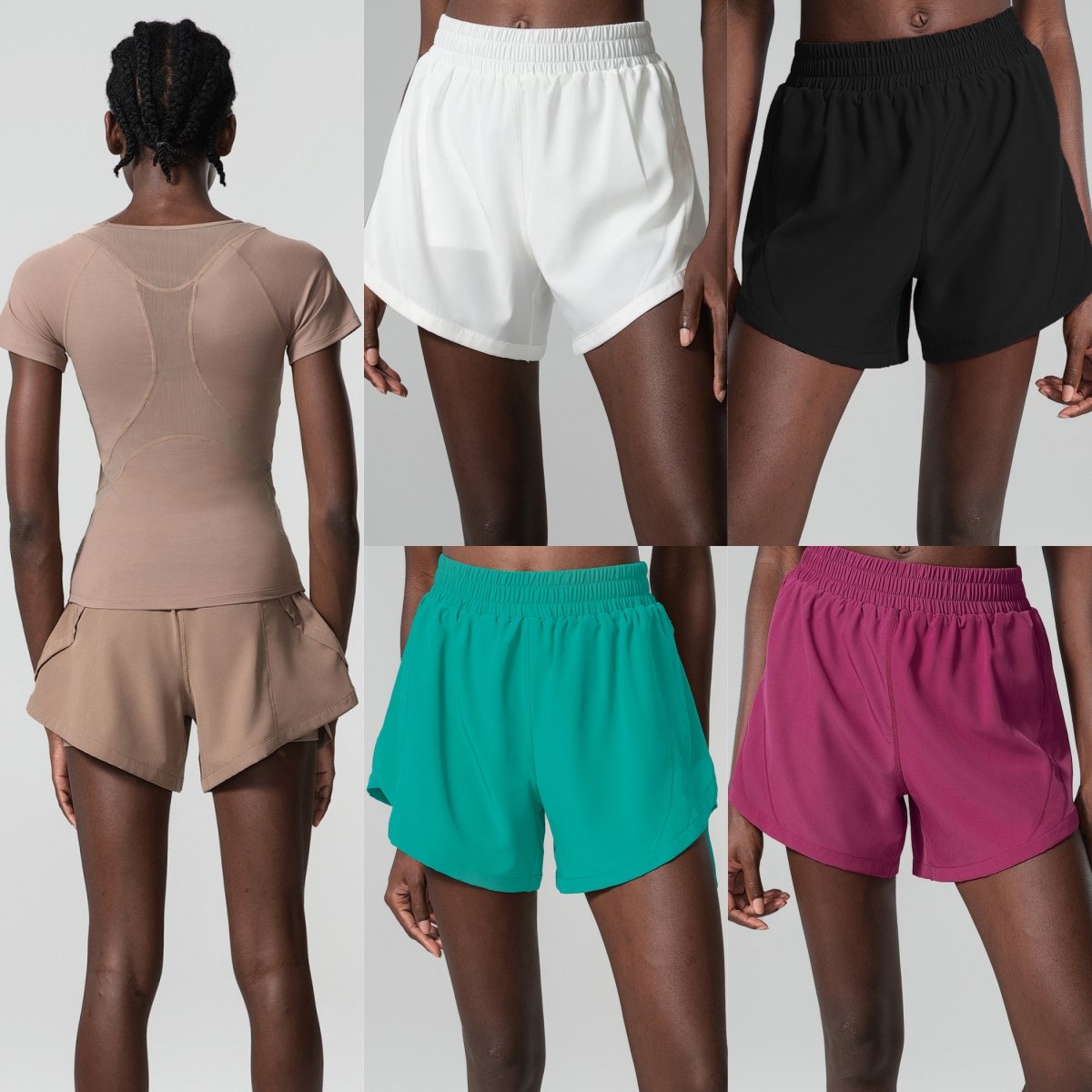 Summer women's running shorts Sports shorts Fitness two-piece set yoga shorts