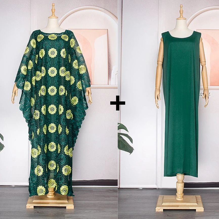 Plus Size African Party Dresses for Women Dashiki Ankara Lace Boubou Robe Abaya Dubai Kaftan Maxi Gown Africa Clothing 2023