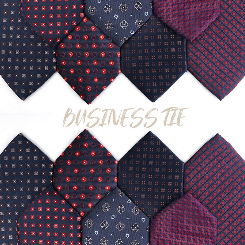Fast Delivery High Density Jacquard Fabric Ready Tie Navy Blue Men's Floral Design Fabric Ties, Handmade 100% Polyester Necktie