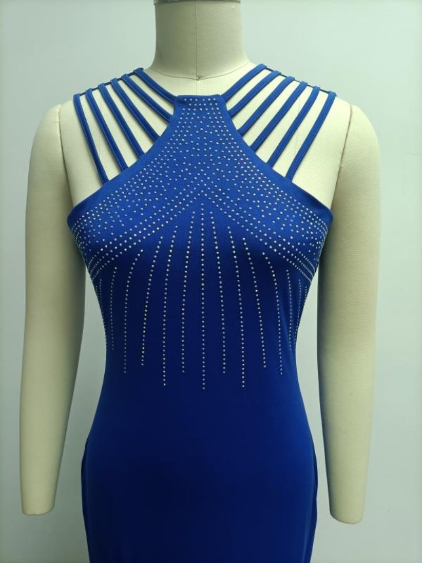 Plus Size Formal Sexy Clothing Women's Temperament Hot Diamond Split Wrap Hip Dress Evening Party Dress