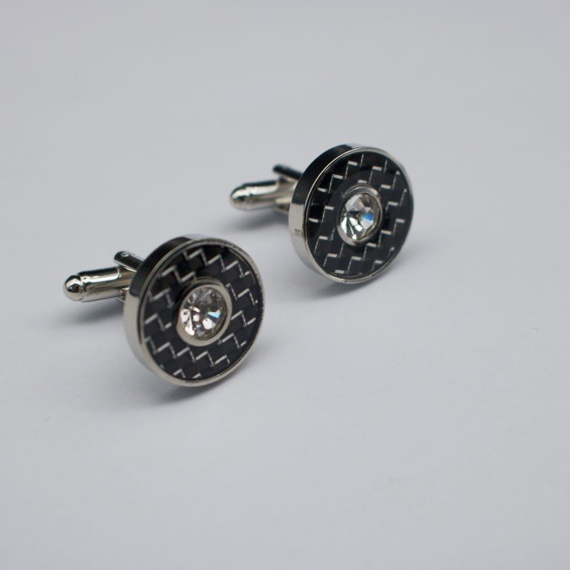 2024 Diamond cufflinks tie clip set Gift box High-end cufflinks banquet dress Metal copper diamond