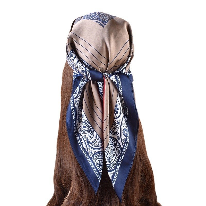 2024 Summer New Retro Paisley Tied Hair Scarf 3 Colors 70 cm Printed Tie bag fashion office lady silk scarf