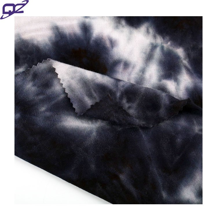 New Fashion Wholesale Double Brushed Soft Comfortable Skin Friendly 4 Way Stretch Tie Dye Viscose Rayon Fabric For T shirts