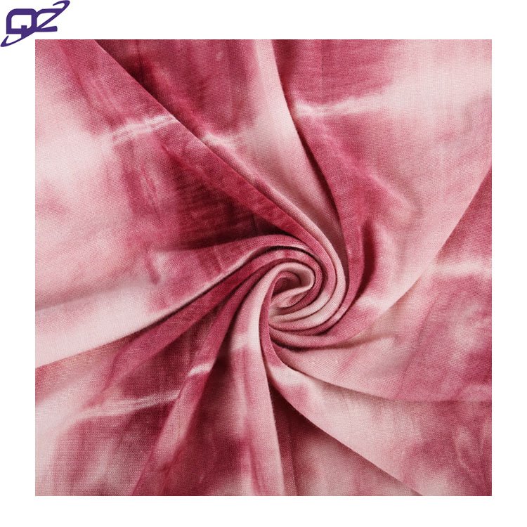 New Fashion Wholesale Double Brushed Soft Comfortable Skin Friendly 4 Way Stretch Tie Dye Viscose Rayon Fabric For T shirts