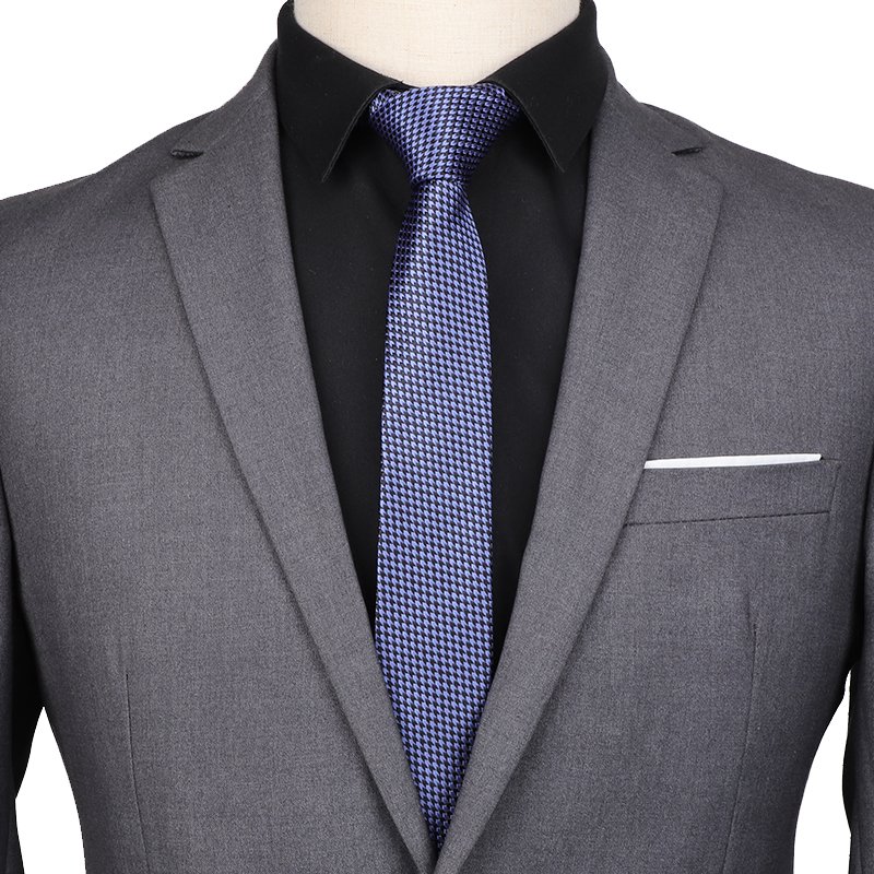 5cm Width Men Polyester Ties Custom Dots Checked Formal Party Neckties for Men