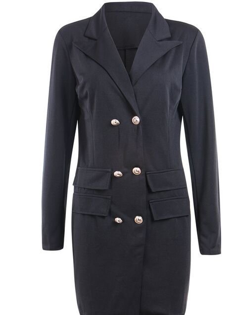 Best Selling Suit Blazer Pocket Long Jackets Elegant Long Sleeve Blazer Outwear Classic Casual Women Career Dresses For Women