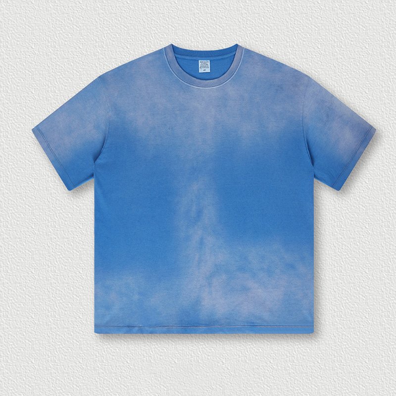 Custom old-school personalized retro designs man women's t-shirts heavyweight Regular Fit tie dye vintage washed tees t shirt