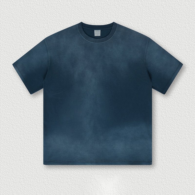 Custom old-school personalized retro designs man women's t-shirts heavyweight Regular Fit tie dye vintage washed tees t shirt