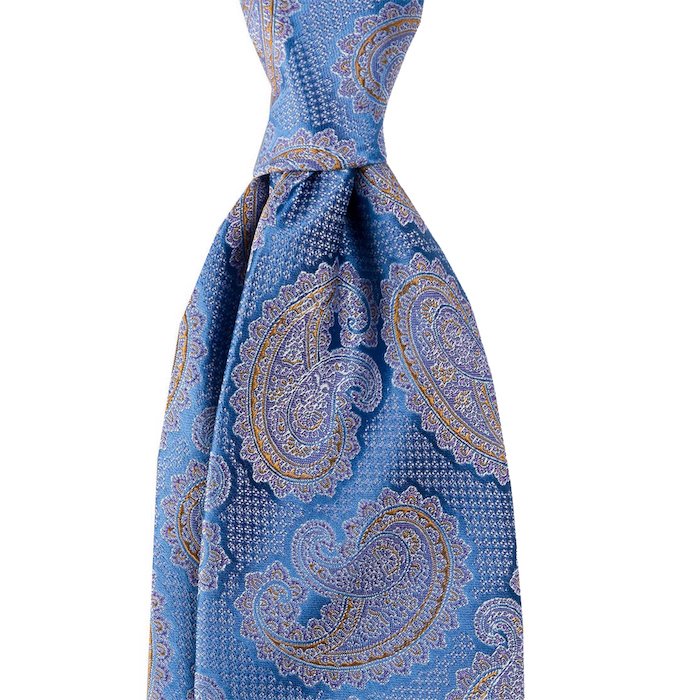 Silk Light Blue Rowing Oars and Animal Print Tie
