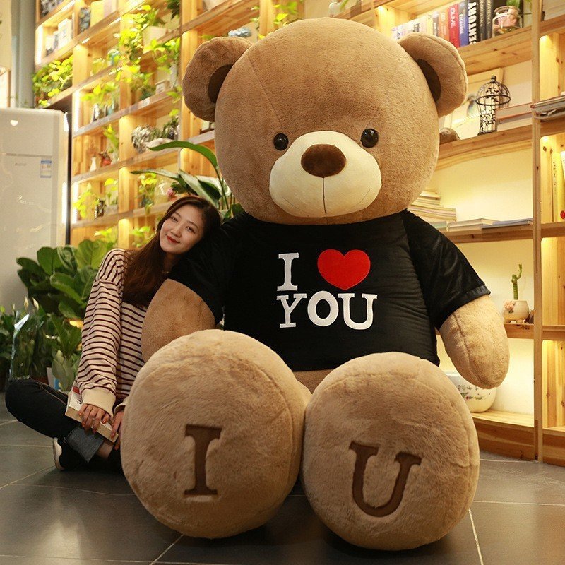 Super Big Teddy Bear Plush Toy Sofa I Love U Bow Tie Cuddle Big Couple Wedding Teddy Bear Stuffed Toy Teddy Bear Doll Kids Gift