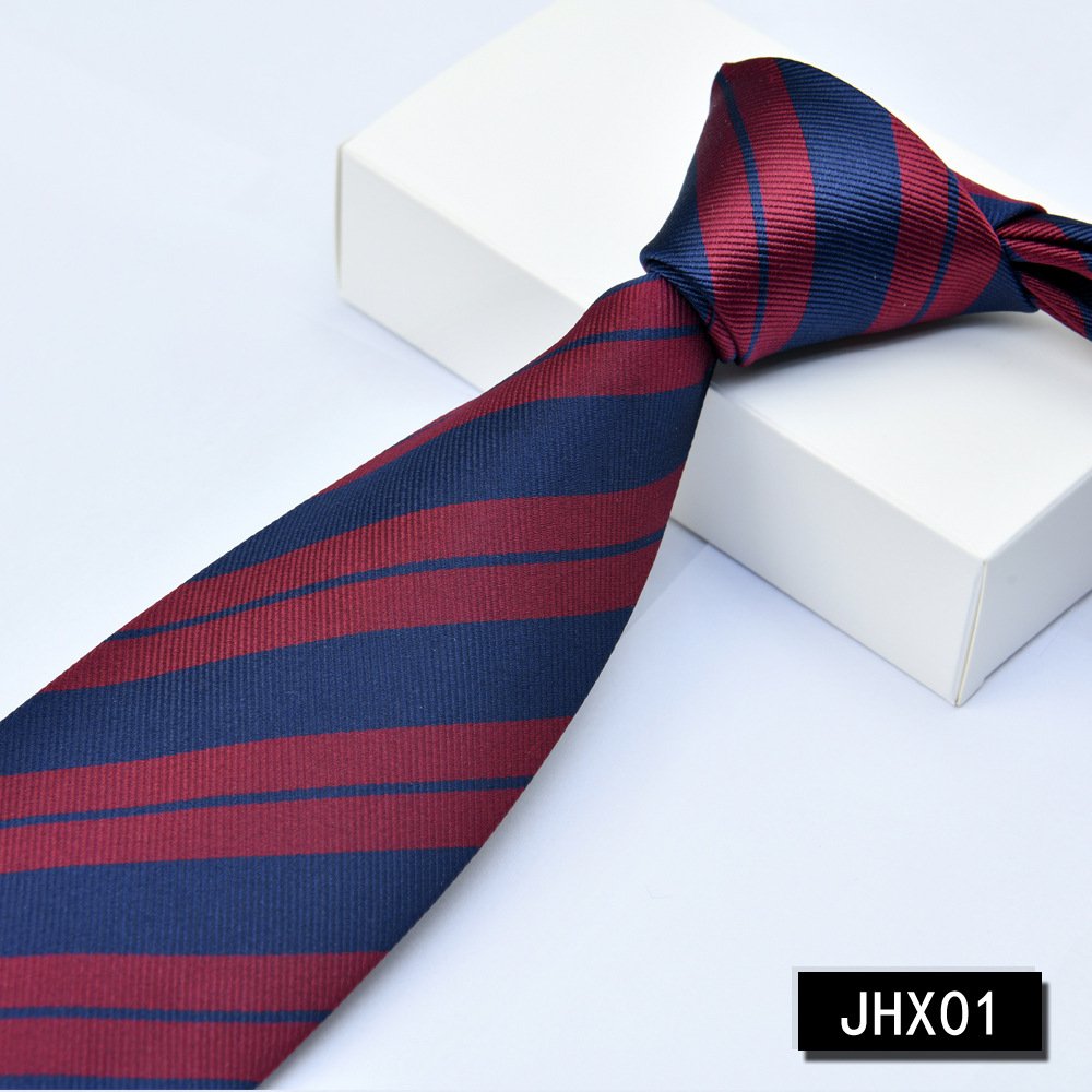 2024 Tie striped men's formal wear business executive professional wedding festive red jacquard 8cm hand tie