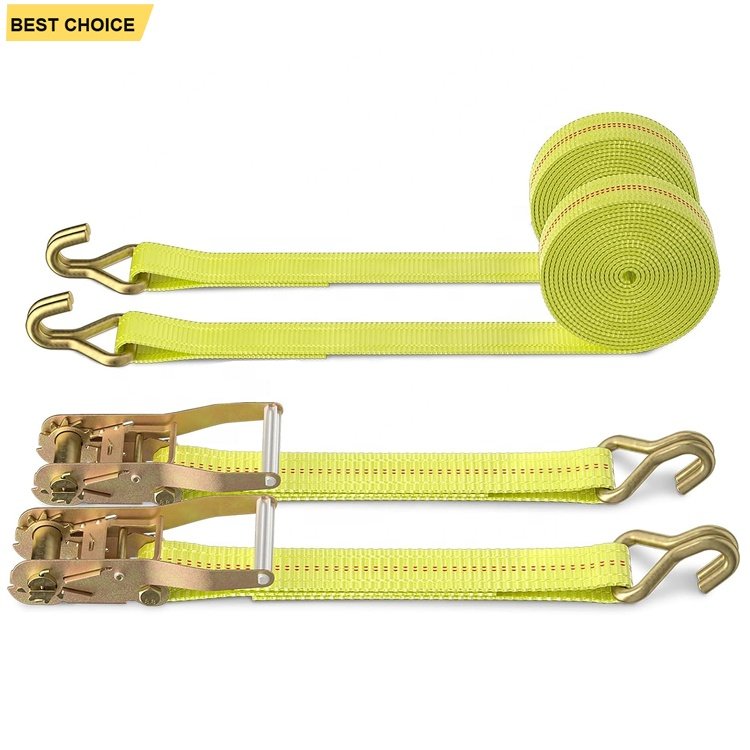 Cargo Ratchet Lashing Belt Lashing Equipment Safety Belt 2 Inch 50mm Ratchet Straps Heavy Tie Belt Orange Truck Claw
