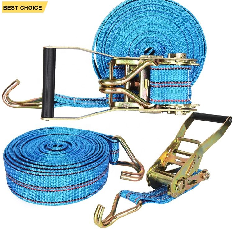 Cargo Ratchet Lashing Belt Lashing Equipment Safety Belt 2 Inch 50mm Ratchet Straps Heavy Tie Belt Orange Truck Claw