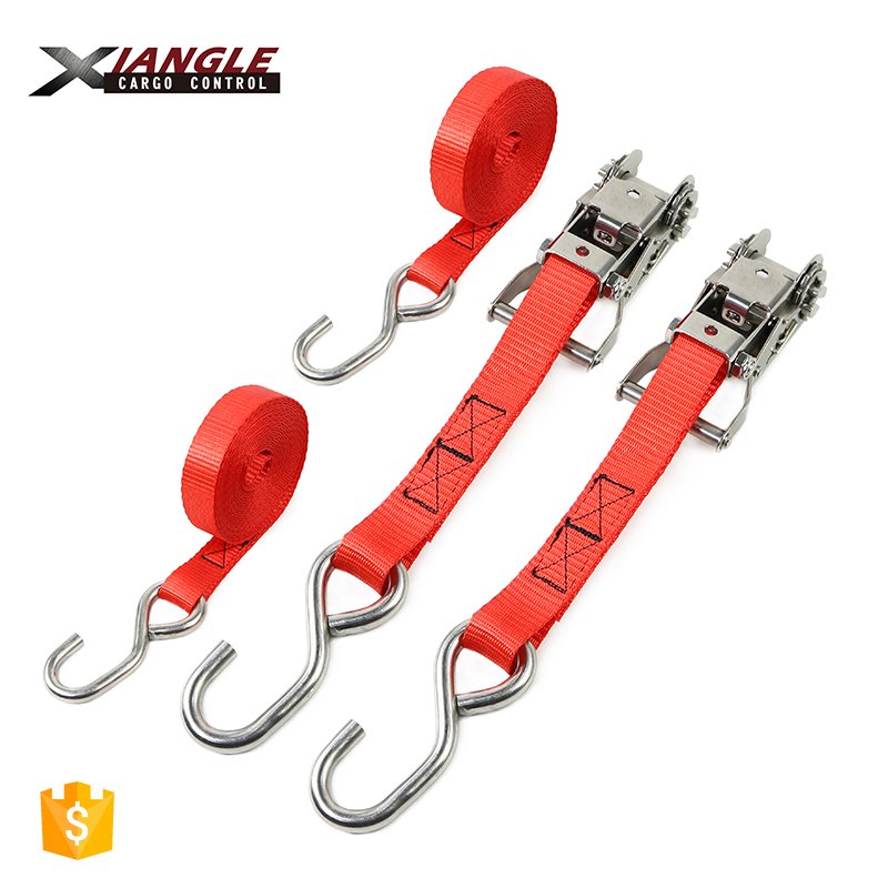 Corrosion resistance 27mm 1500kg stainless steel ratchet buckle tie down boat dock tie down straps stainless steel ratchet