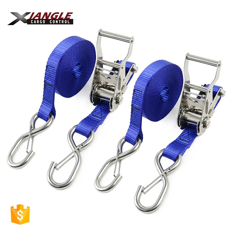 Corrosion resistance 27mm 1500kg stainless steel ratchet buckle tie down boat dock tie down straps stainless steel ratchet