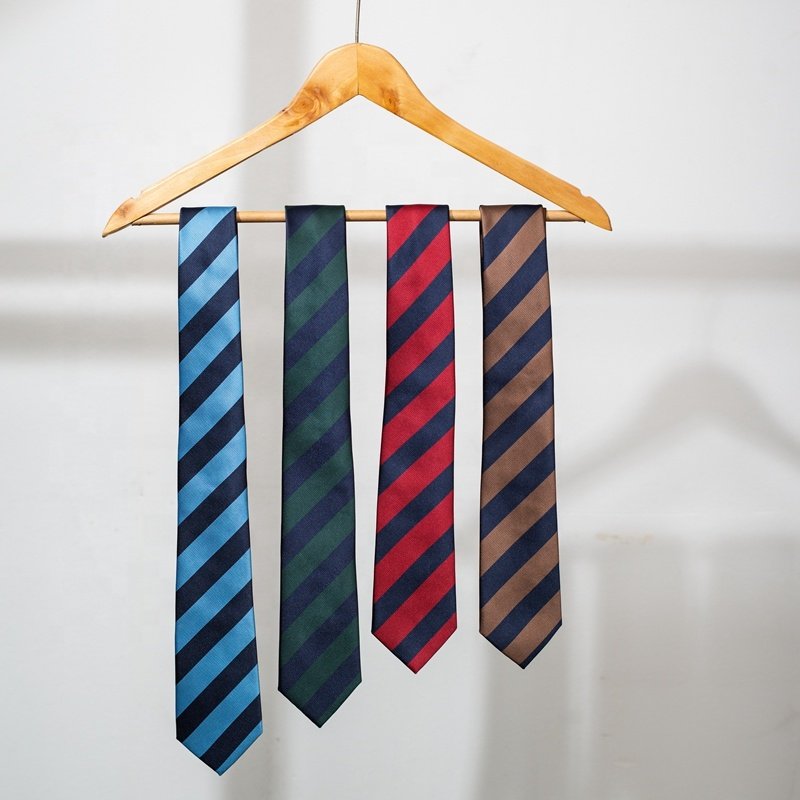 TONIVANI-51Wholesale Shengzhou China Stripe Polyester Slim Tie Mens Poliester Necktie Polka Dot Male Skinny Ties