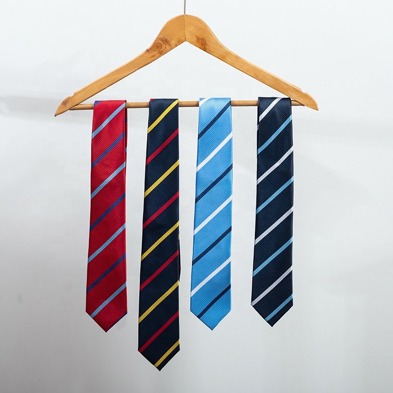 TONIVANI-51Wholesale Shengzhou China Stripe Polyester Slim Tie Mens Poliester Necktie Polka Dot Male Skinny Ties