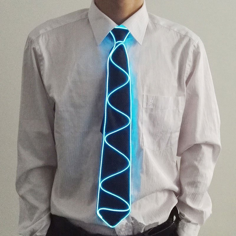 LED Mens party tie Neon Light Neck Tie El Wire Flashing Style tie