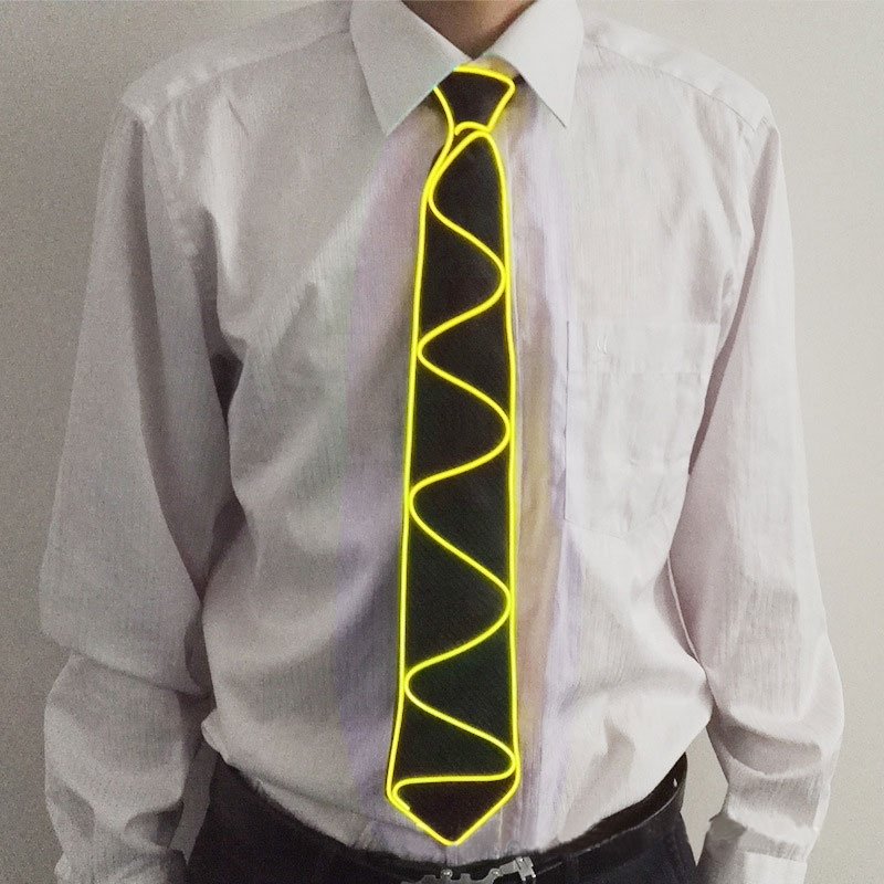LED Mens party tie Neon Light Neck Tie El Wire Flashing Style tie