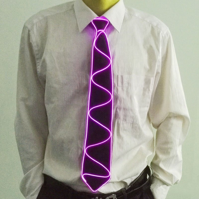 LED Mens party tie Neon Light Neck Tie El Wire Flashing Style tie