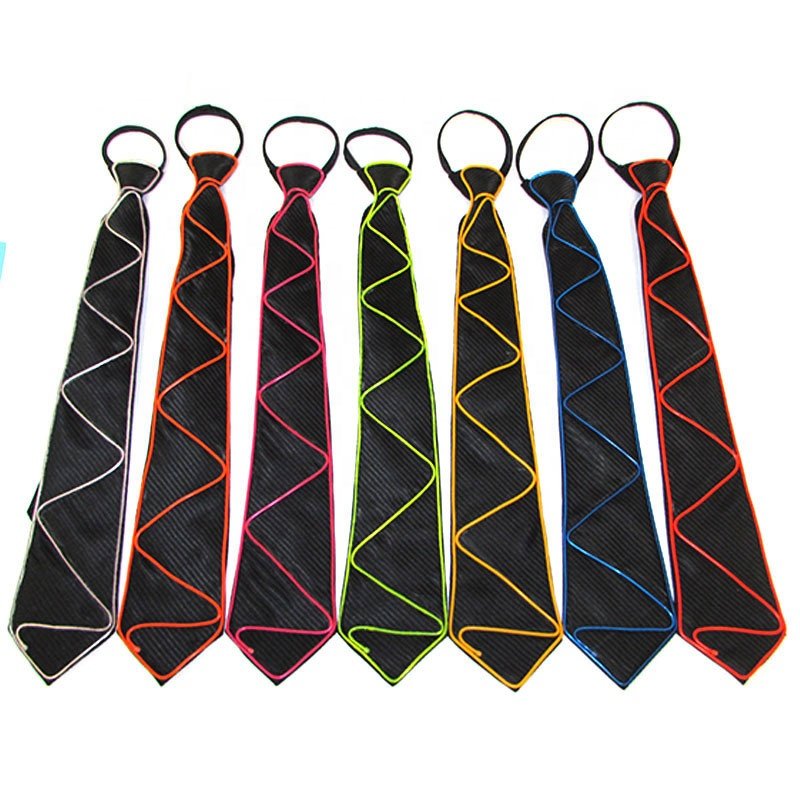 LED Mens party tie Neon Light Neck Tie El Wire Flashing Style tie