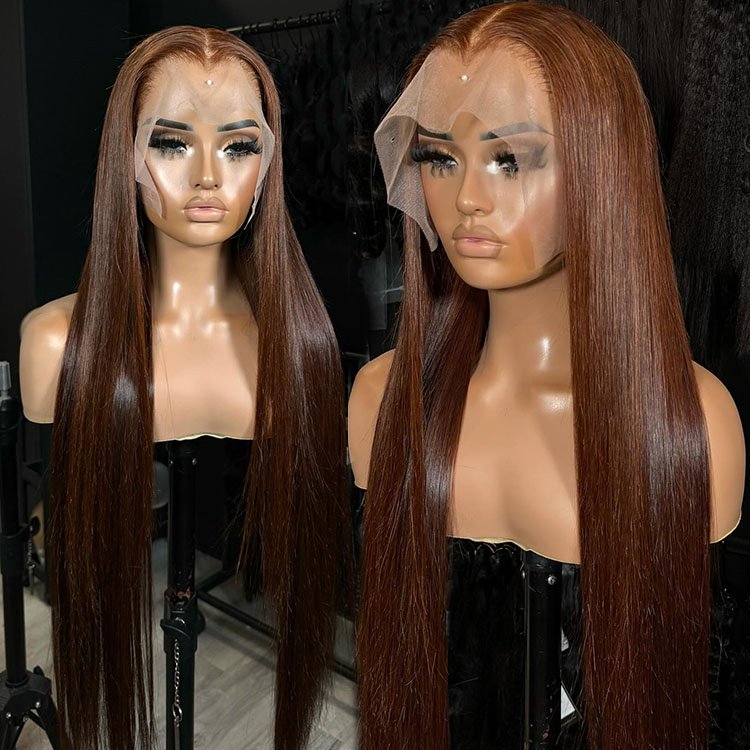 Hd 13x4 13x6 Lace Front Wigs Chocolate Brown Curly Human Hair Wigs Glueless Water Deep Wave Frontal Lace WIgs For Black Women