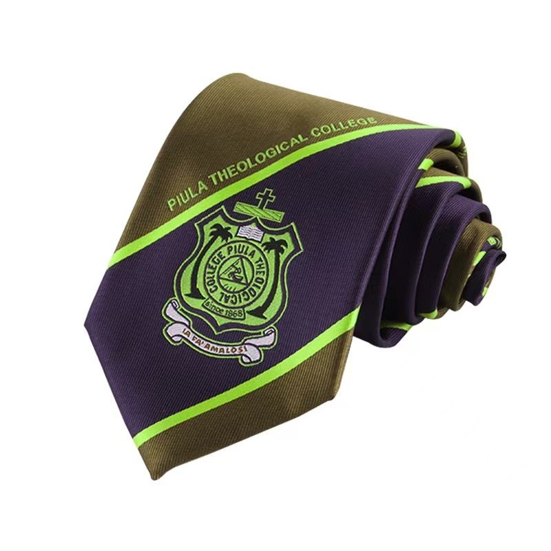 woven school club polyester necktie silk tie women men formal suit tie with customized logo for mens