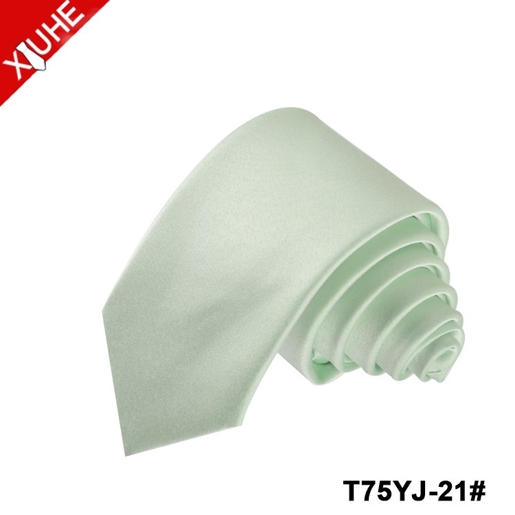 Classic Women Neck Tie Solid Color Green Glod Necktie Woven Custom Polyester Mens Ties