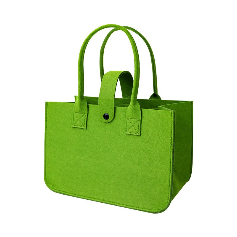 Large Capacity Fashion Girls Tote Bag Printed Custom Logo Green Recycled Felt Tote Bag