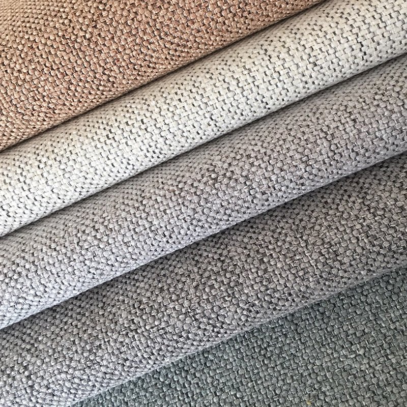 Home Textile Textured Linen Fabric Sofa Cover 100% Polyester Fabric For Furniture Cushion